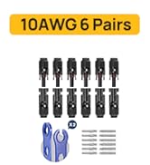 BougeRV 12 PCS Solar Connectors with Spanners Solar Panel Cable Connectors 6 Pairs Male/Female(10...