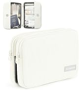 EPEDAL24 Preppy Makeup Bag, Rectangle Double Detachable Cosmetic Organizer, Clear Side Panel Port...