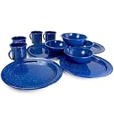 4-Person Enamelware Dining Set for Camping and Backpacking - Camping Gear Essentials for Camping ...