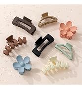 8PCS Hair Clips for Women, Flower Claw Clips for Thick Hair, Non-Slip Hair Accessories with Multi...