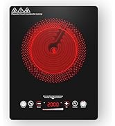 VBGK Single Burner Electric Cooktop,110V 1800W Electric Stove Top with LED Touch Control,Single e...