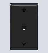 VCE Black Ethernet Wall Plate (UL Listed), 1-Port Cat6 Female to Female Wall Jack, Keystone Wall ...