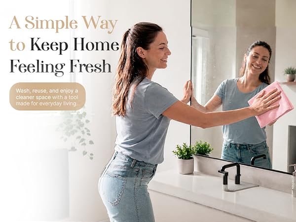 Reusable gray microfiber cloth for simple everyday home cleaning