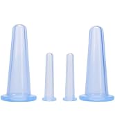 Calsgkspray 4 Pieces Blue Silicone Facial Cupping Therapy Set,Anti Cellulite Vacuum Cupping Cups ...