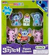 Stitch Surprise 6 Pack Mini Figure Erasers - Get 6 Real, Flexible Erasers to Assemble, Use and Co...
