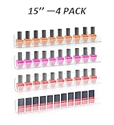 Sezanrpt 4 Pack Nail Polish Rack Wall Mount, Clear Acrylic Nail Polish Wall Shelf, Nail Polish Ho...