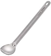 ATiAP Titanium spoon long handle polished end backpacking spoon with Polished Bowl Camping Long H...