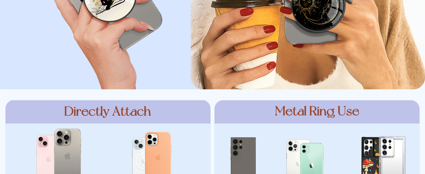 LISEVO Magnetic Phone Grip Compatible with MagSafe