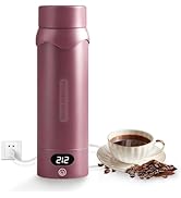 Portable Electric Kettle 16oz - Mini Travel Kettle Vacuum Insulation 304 Stainless Steel Small Wa...