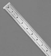 Pacific Arc Stainless Steel Ruler with 32nd and 64th Graduations, 12 Inches Rubber Backed
