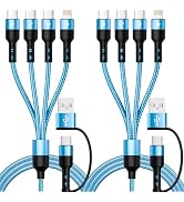 Travel Essentials, 4 in 2 Multi Charging Cable 3 USB C Chargers for iPhone | Multi Charger Cord w...