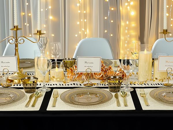 black plates and napkins party supplies