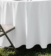 misaya 4 Packs Disposable Plastic Table Cloth, 84" Round Waterproof Tablecloth, Leakproof & Sturd...