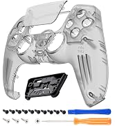 eXtremeRate Luna Redesigned Clear Black Front Shell Touchpad Compatible with ps5 Controller BDM-0...