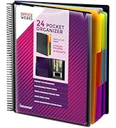 Performore 24 Pocket Spiral Project Organizer with 12 Dividers, Fits 8.5" X 11" Letter Size Paper...