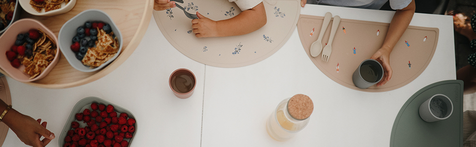mushie silicone placemat mealtime setting