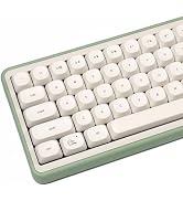 MOA Profile Cute Cat Keycaps, 124keys PBT Keycaps Set, Minimalist White Keyboard Key Caps, Custom...