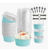 OBXMLFY Mini Cheesecake Containers 100 Pack 5 oz Cupcake Liners With Lids And Spoons Small Alumin...