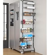 UMDONX 7-Tier Over The Door Storage Rack with Pull-Out Baskets and Sliding Shelves, Suitable for ...