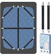 Bed Sheet Fasteners, 8 Pcs Adjustable Max Stretches to 26.8 in Holder Straps Non Slip Straps with...