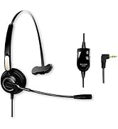 Earsinger M214C 2.5mm Headset with Microphone &Volume Mute Controls, M140 M210C TCA430 Headsets w...