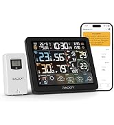 Raddy N80 WiFi Weather Station with Phone APP, Wireless Indoor Outdoor Thermometer with AI Life A...