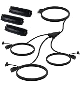 EP 3-Pack Extension Cord Safety Cover & 12 Ft Outdoor 1-to-3 Splitter, Waterproof Seal Housing fo...
