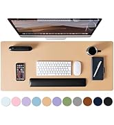 Leather Desk Pad Protector, Mouse Pad, Non-Slip Computer Mat for Desk, PU Leather Office Desk Mat...