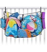 Large Pool Float Toy Storage Net - 59 x11.8x33.5in Durable Mesh Net Organizer for Fence with Stra...
