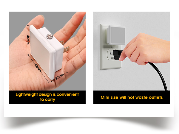 small led night light with compact design