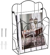 ZOOFOX Wall Mounted Magazine Holder, Metal Wire Hanging Wall File Organizer, Vertical Desktop Mai...