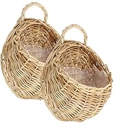 Toddmomy 2pcs Wall Hanging Rattan Flower Basket Hanging Flowers for Decoration Wall Baskets Wicke...