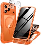 seacosmo for iPhone 17 Pro Max Case, Full Body Bumper with Built-in Tempered Glass Privacy Screen...