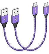etguuds Short USB C Cable 1ft Purple, 2-Pack Fast Charging USB A to USB C Type Charger Cord for S...