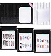 Sawvolker 100 PCS Press On Nails Packaging Bag Holographic Nail Storage Bag and 100PCS Shiny Whit...