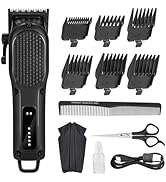 nutcore Men's Hair Clippers for Professional Hair Trimmer Cordless Rechargeable Powerful Beard Tr...