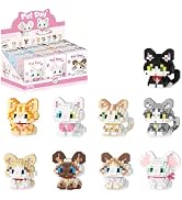QISHOUTING Party Favors 9 Packs Mini Cats Building Blocks, 9 Styles Small Cute Cat Building Set,M...