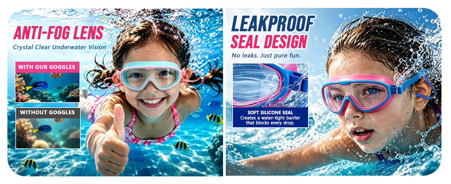 swimming goggles for kids anti fog swim goggles leakproof swim goggles