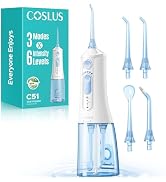 COSLUS ADA Accepted C51 Portable Water Flosser for Teeth: 3 Modes & 6 Pressure Settings with Jet ...