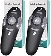 (2 Units) Wireless Presentation Clicker for PowerPoint, Wireless Presenter Remote with Laser Poin...