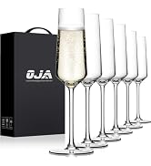 OJA Champagne Flutes Glass Set of 6, Crystal 7oz Champagne Glasses for Prosecco,Sparkling Wine, M...