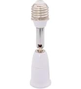 1pc White E26/E27 Base Socket Converter Extension 180 Degree Rotatable Light Bulb Adapter for E27...