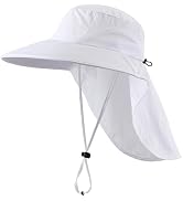 Home Prefer Outdoor UPF50+ Sun Hat Wide Brim Mesh Fishing Hat with Neck Flap