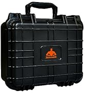 Jack Boss 14 inch Hard Case Portable Weather Waterproof Protective Camera Case with Customizable ...