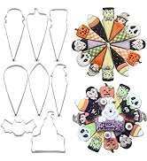 LILIAO Halloween Cookie Cutter Set - 8 Piece - Skull, Witch, Candy Corn, Vampire, Pumpkin, Zombie...