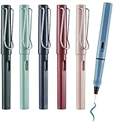Maikedepot Calligraphy Brush Pens, 6pcs Calligraphy Pen Set Fountain Hand Lettering Pens Fibre Ti...