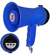 5Core Megaphone Bullhorn Speaker 15W Mini Battery Power Bull Horn w Siren 400 Yard Range