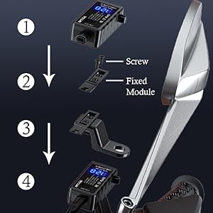 BATIGE Motorcycle USB Charger SAE To USB Adapter Quick Charge Type C and USB 3.0 install - 2