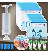 MOMODA Sous Vide Cooking Kit - 40 Reusable Vacuum Seal Bags with Hand Pump and 12 Food Grade Sili...