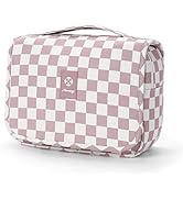 Narwey Small Hanging Travel Toiletry Bag for Traveling Women, Checkered Travel Bag for Toiletries...